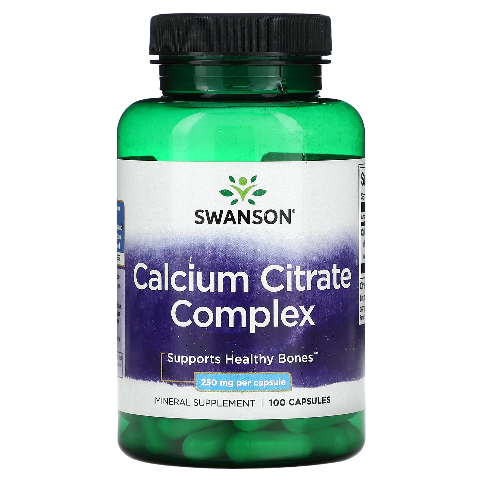 Swanson, Calcium Citrate Complex, 250 mg , 100 Capsules - Image 1