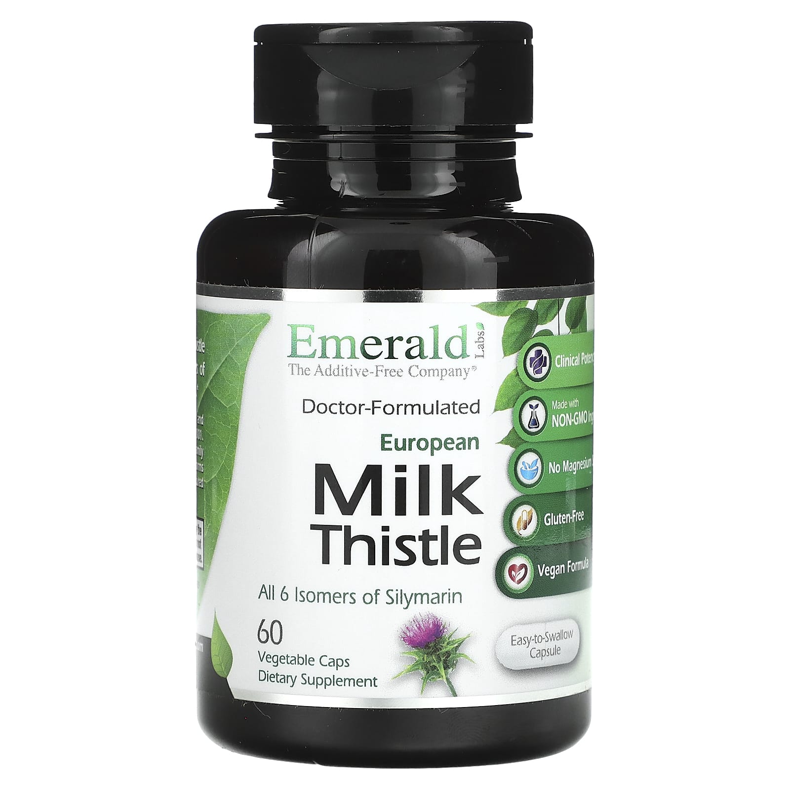 European Milk Thistle Supplement by Emerald Laboratories - 60 Veggie Caps - Image 1