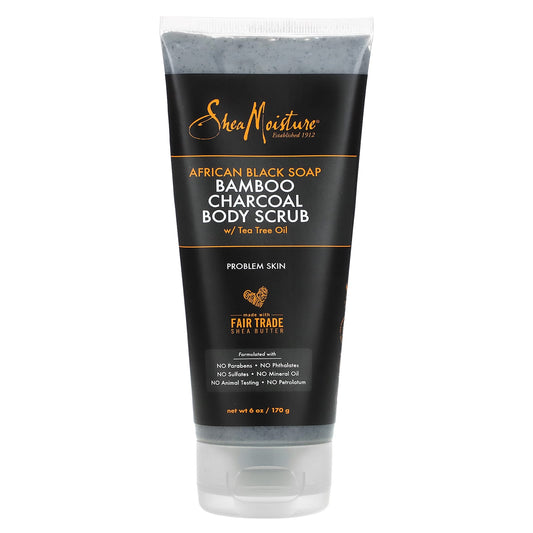 SheaMoisture, African Black Soap, Bamboo Charcoal Body Scrub, 6 oz (170 g) - Image 1