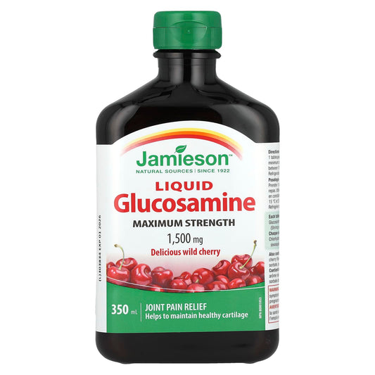 Jamieson Liquid Glucosamine - Maximum Strength Wild Cherry Flavor, 1,500mg, 350ml - Image 1