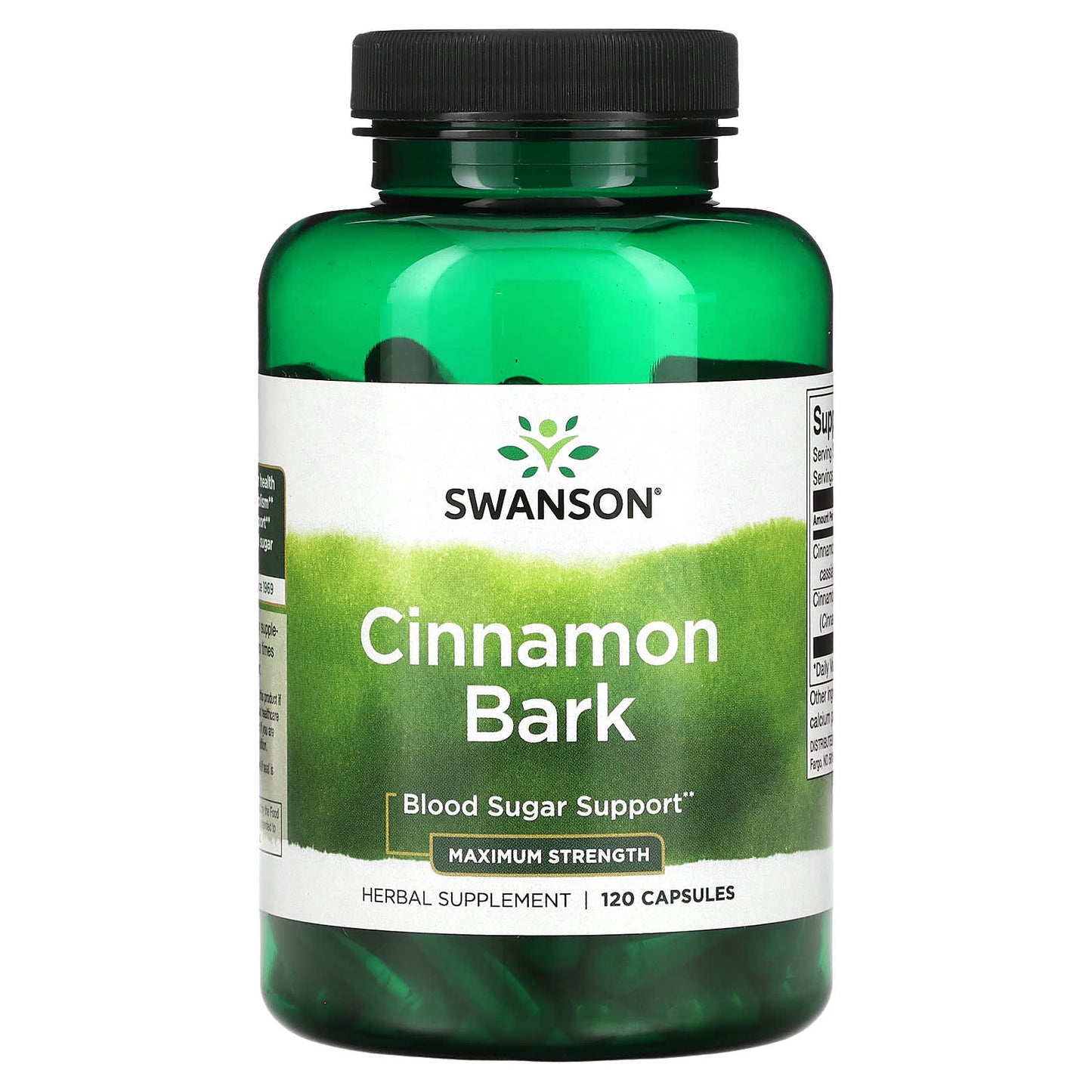 Swanson, Cinnamon Bark, Maximum Strength, 120 Capsules - Image 1