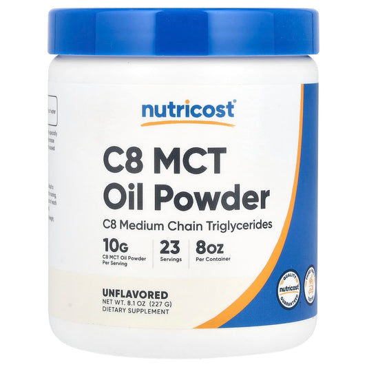Nutricost, C8 MCT Oil Powder, Unflavored, 8.1 oz (227 g) - Image 1