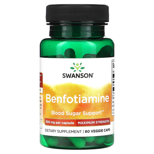 Swanson, Benfotiamine, Maximum Strength, 300 mg, 60 Veggie Caps - Image 1