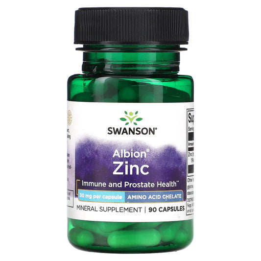 Swanson, Albion® Zinc, 30 mg, 90 Vegan Capsules - Image 1