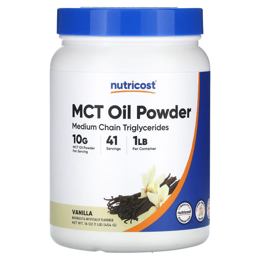 Nutricost, MCT Oil Powder, Vanilla, 16 oz (454 g) - Image 1