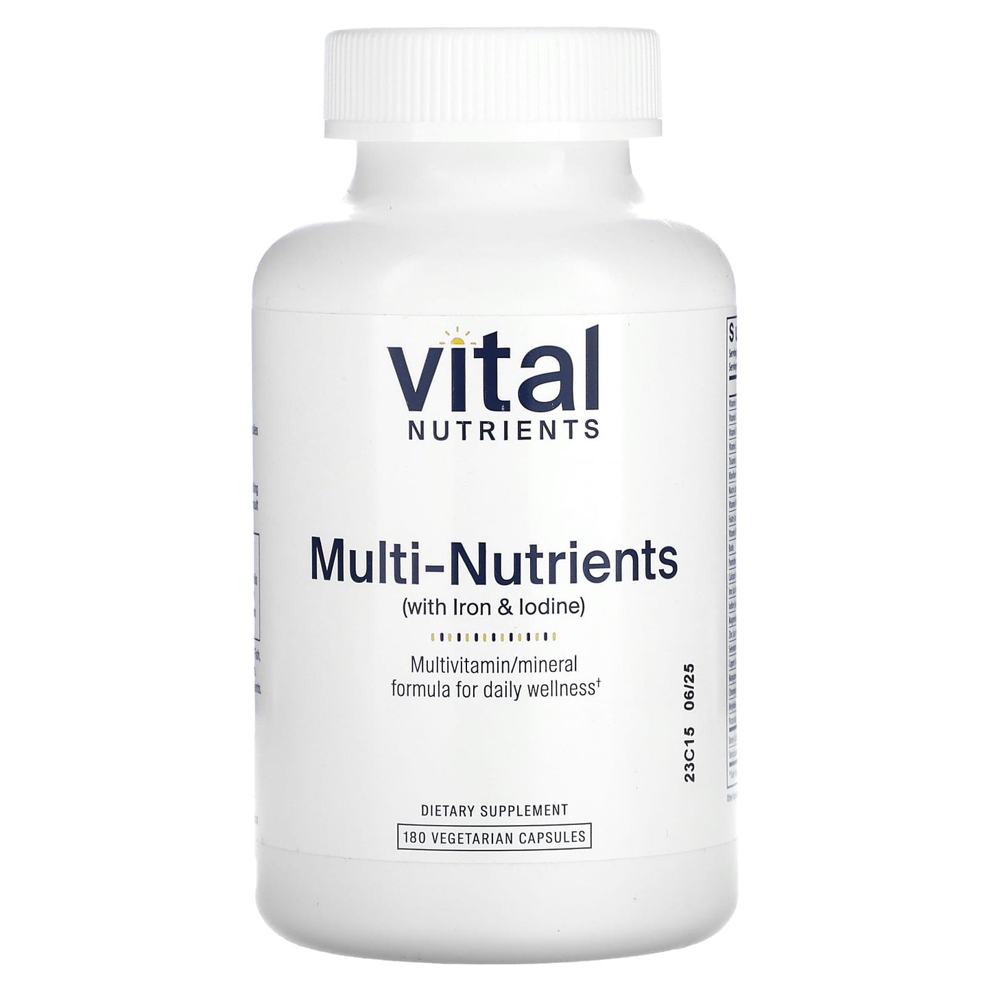 Vital Nutrients, Multi-Nutrients (with Iron & Iodine), 180 Vegetarian Capsules - Image 1