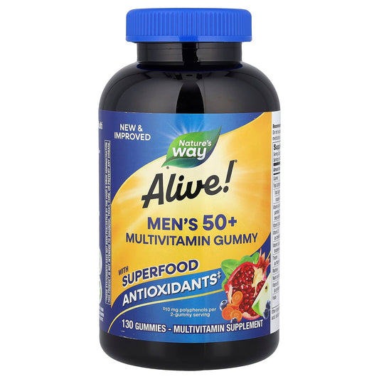 Nature's Way, Alive!® Men's 50+ Multivitamin Gummy, Fruit, 130 Gummies - Image 1