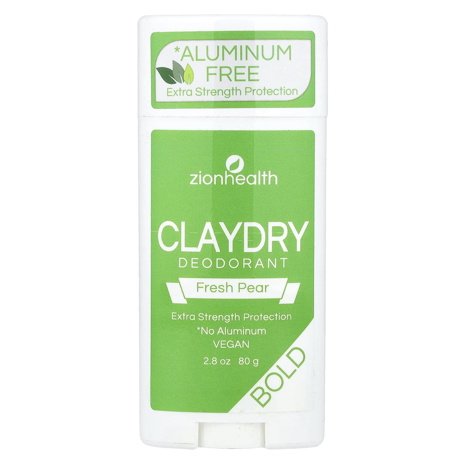 Zion Health, Bold, ClayDry Deodorant, Fresh Pear, 2.8 oz (80 g) - Image 1