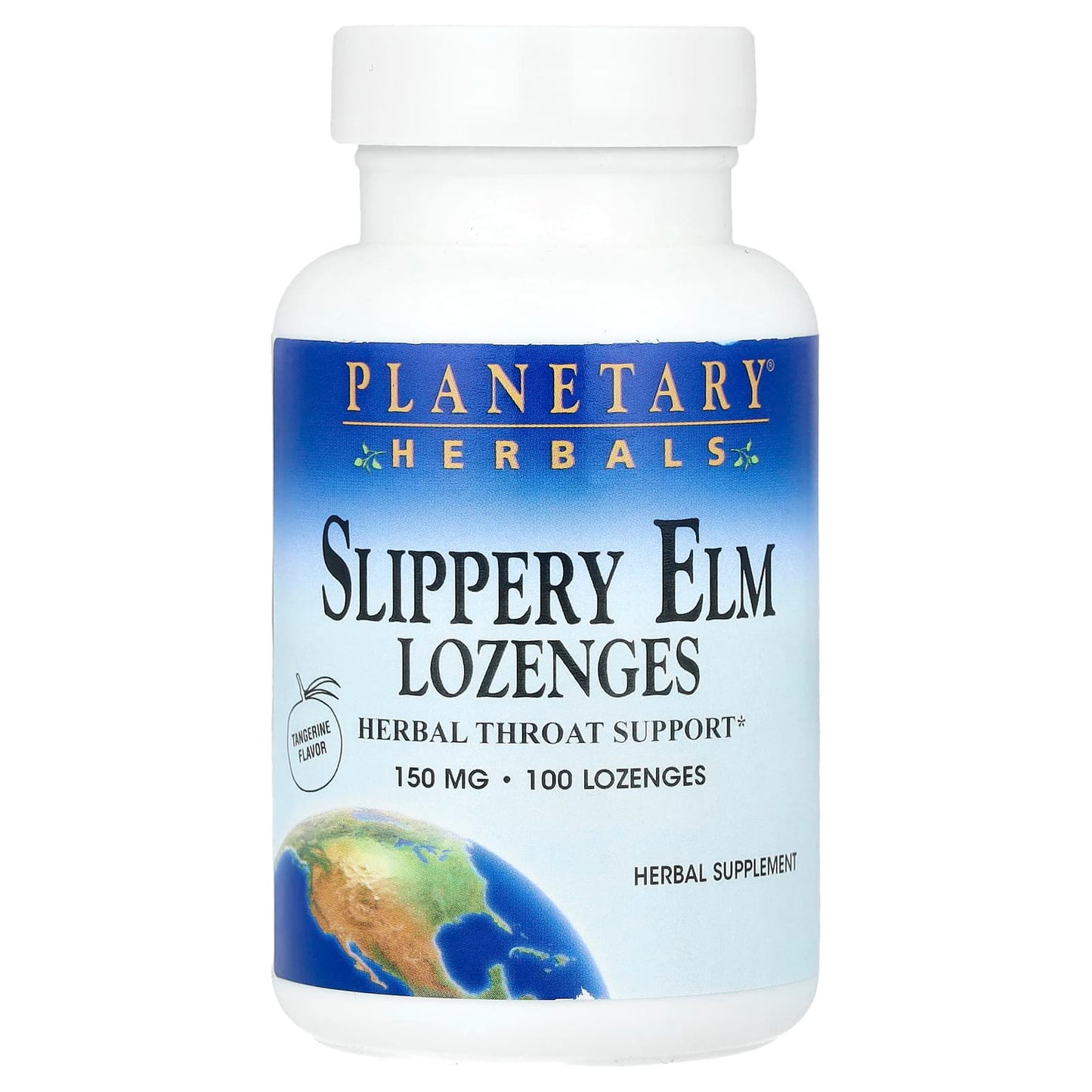 Planetary Herbals, Slippery Elm Lozenges, Tangerine, 150 mg, 100 Lozenges - Image 1