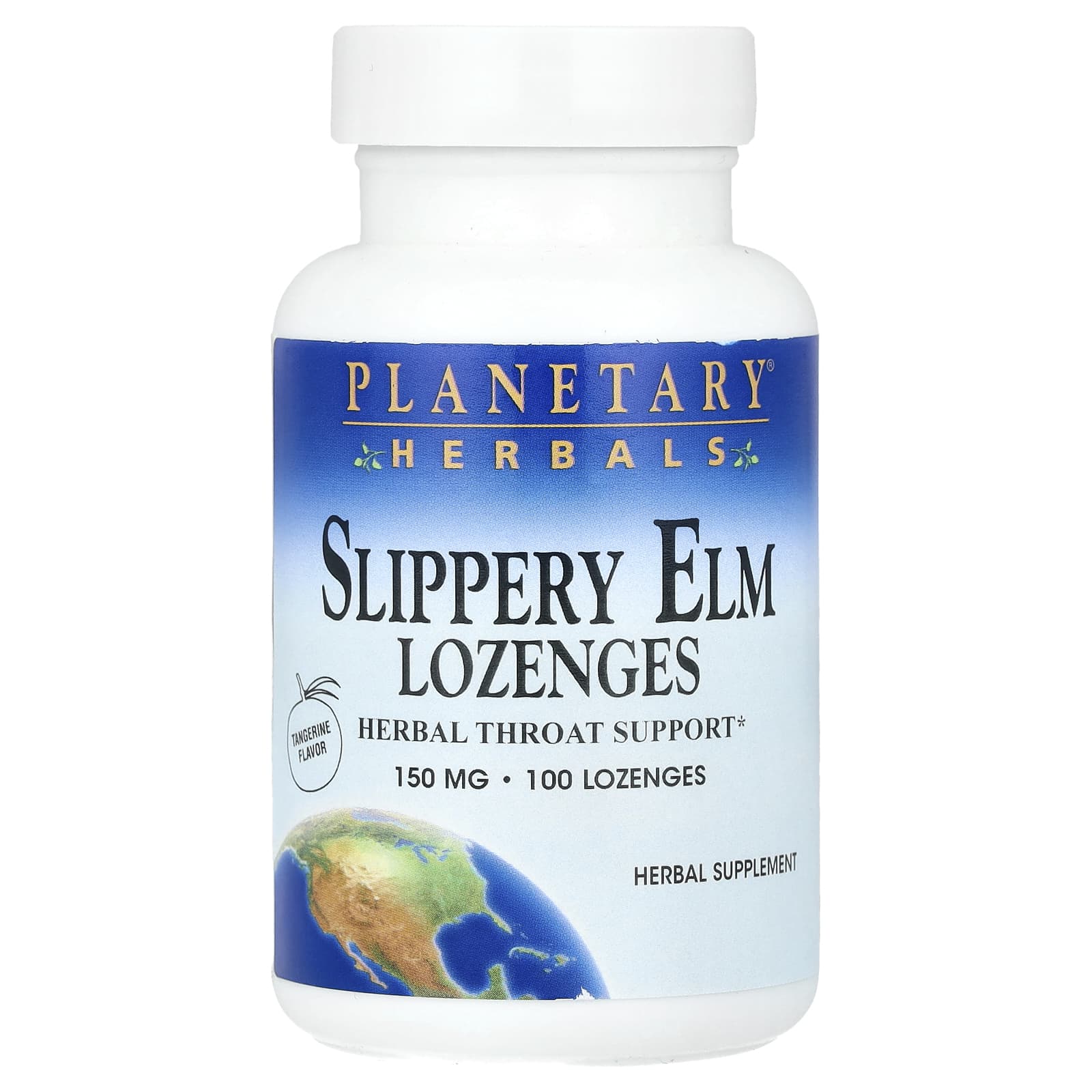 Planetary Herbals, Slippery Elm Lozenges, Tangerine, 150 mg, 100 Lozenges - Image 1