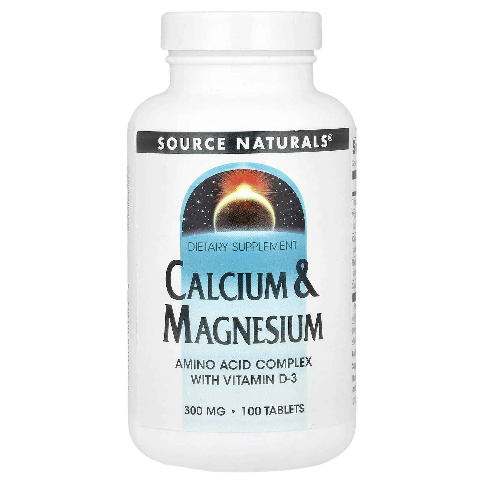 Source Naturals, Calcium & Magnesium, 100 Tablets - Image 1