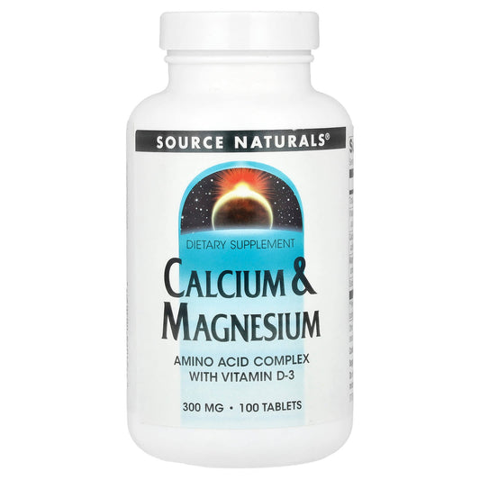 Source Naturals, Calcium & Magnesium, 100 Tablets - Image 1
