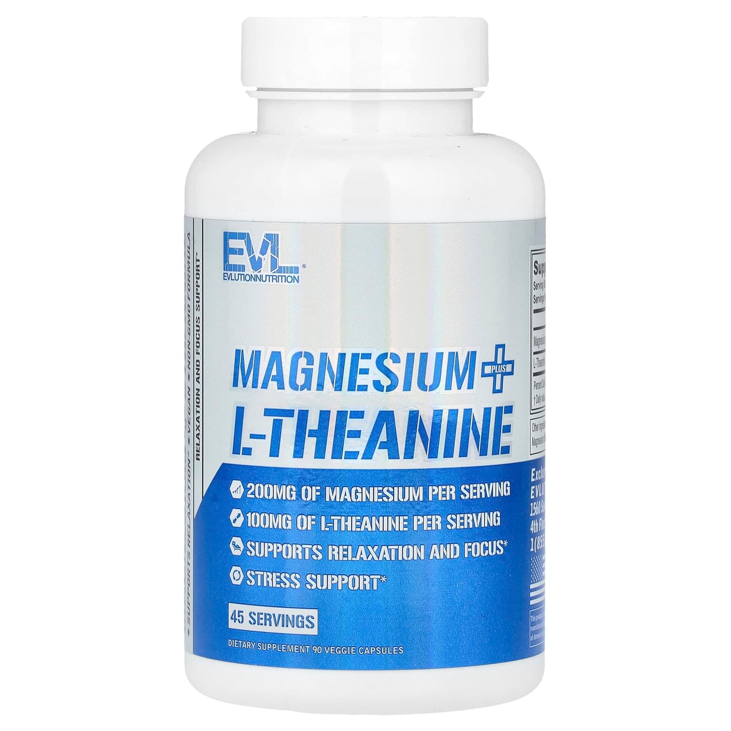 EVLution Nutrition Magnesium Plus L-Theanine Relaxation & Focus Support - Image 1