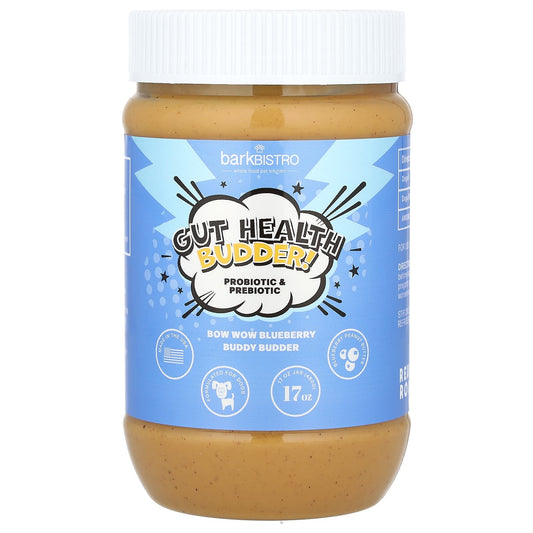 Bark Bistro Gut Health Budder for Dogs - Blueberry Peanut Butter - Image 1