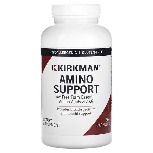 Kirkman Labs, Amino Support with Free Form Essential Amino Acids & AKG, 304 Capsules - Image 1