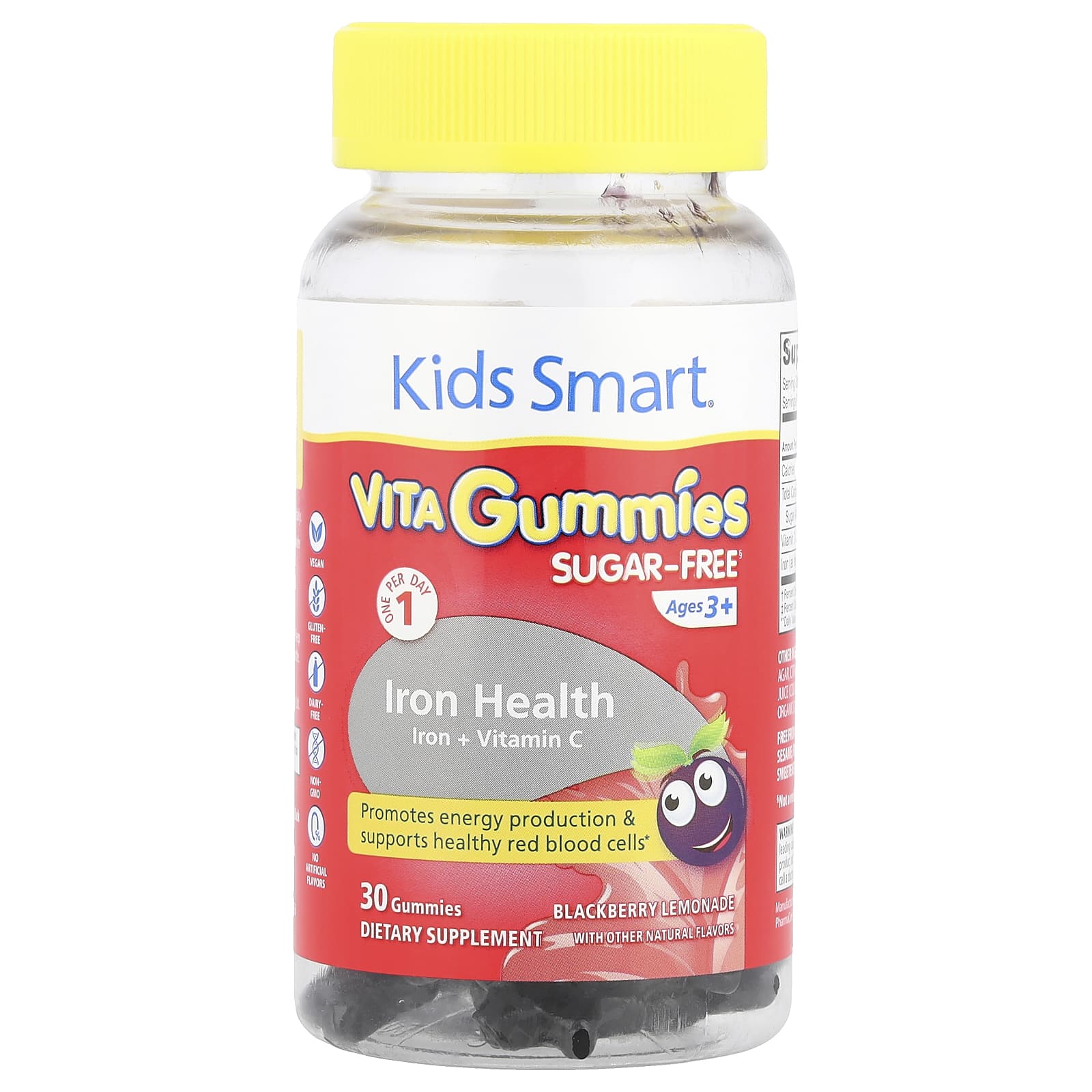 Kids Smart® VITA Gummies®, Iron + Vitamin C, Ages 3+, Blackberry Lemonade, 30 Gummies - Image 1
