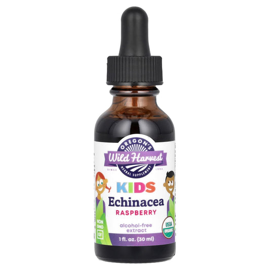 Oregon's Wild Harvest, Kids, Echinacea Extract, Alcohol-Free, Raspberry, 1 fl oz (30 ml) - Image 1