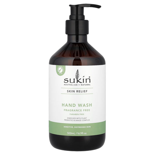 Sukin, Skin Relief, Hand Wash, Sensitive, Distressed Skin, Fragrance Free, 16.9 fl oz (500 ml) - Image 1