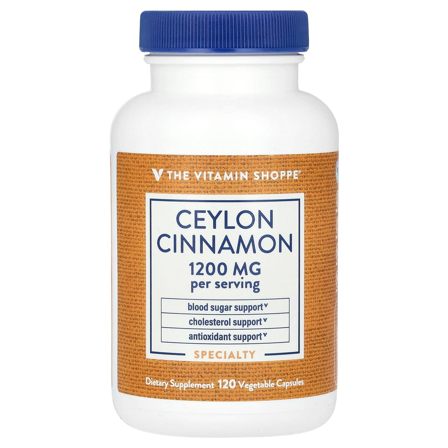The Vitamin Shoppe, Ceylon Cinnamon, 120 Vegetable Capsules (600 mg per Capsule) - Image 1