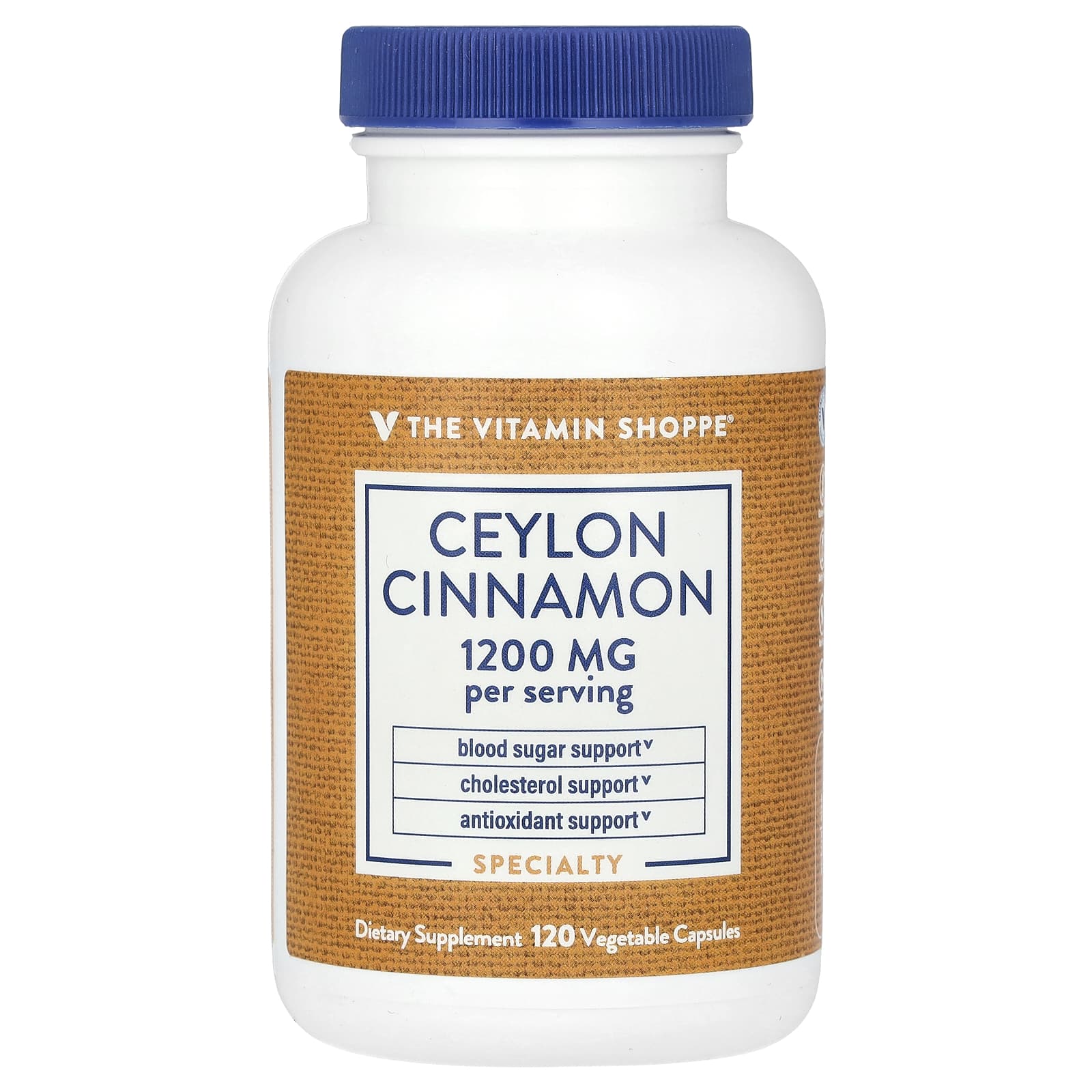The Vitamin Shoppe, Ceylon Cinnamon, 120 Vegetable Capsules (600 mg per Capsule) - Image 1