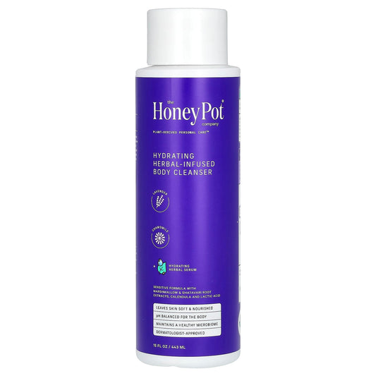 The Honey Pot Company, Hydrating Herbal-Infused Body Cleanser, Lavender & Chamomile, 15 fl oz (443 ml) - Image 1