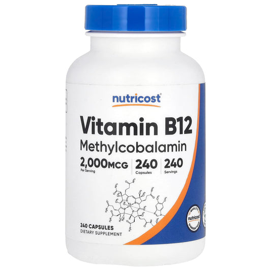 Nutricost, Vitamin B12, 2,000 mcg, 240 Capsules - Image 1