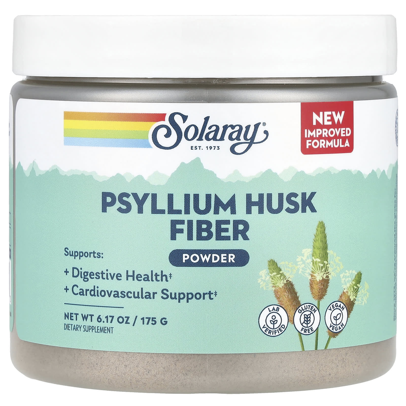 Solaray, Psyllium Husk Fiber Powder, 6.17 oz (175 g) - Image 1