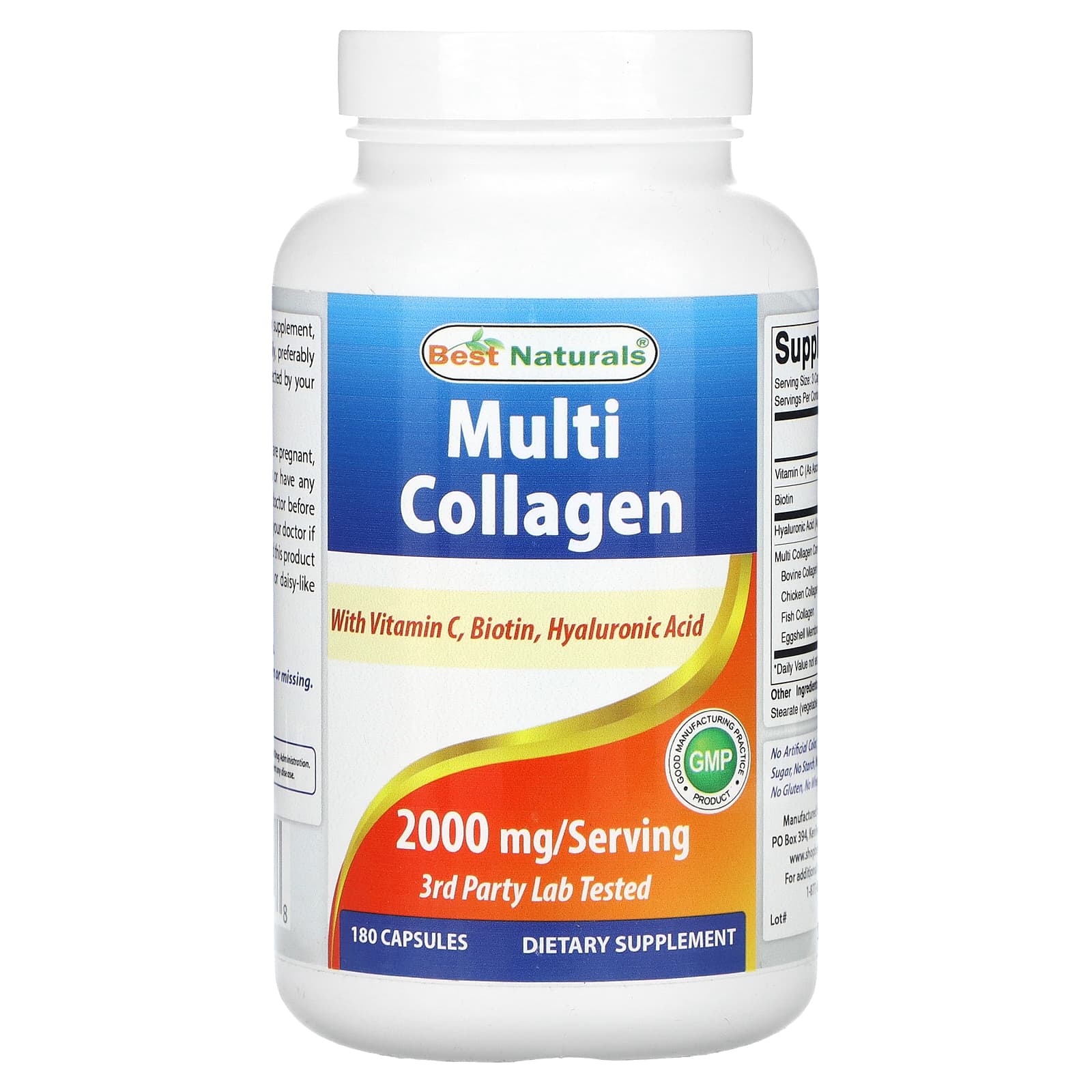Best Naturals Multi Collagen Pills 2000mg for Hair, Skin, and Nails - Image 1