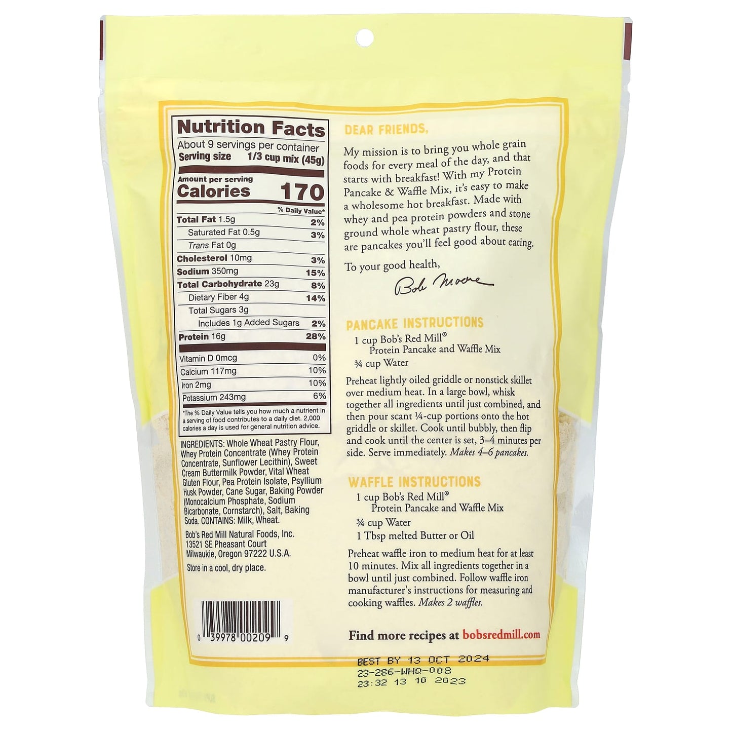 Bob's Red Mill Protein Pancake & Waffle Mix | 14 oz Whole Grain - Image 2