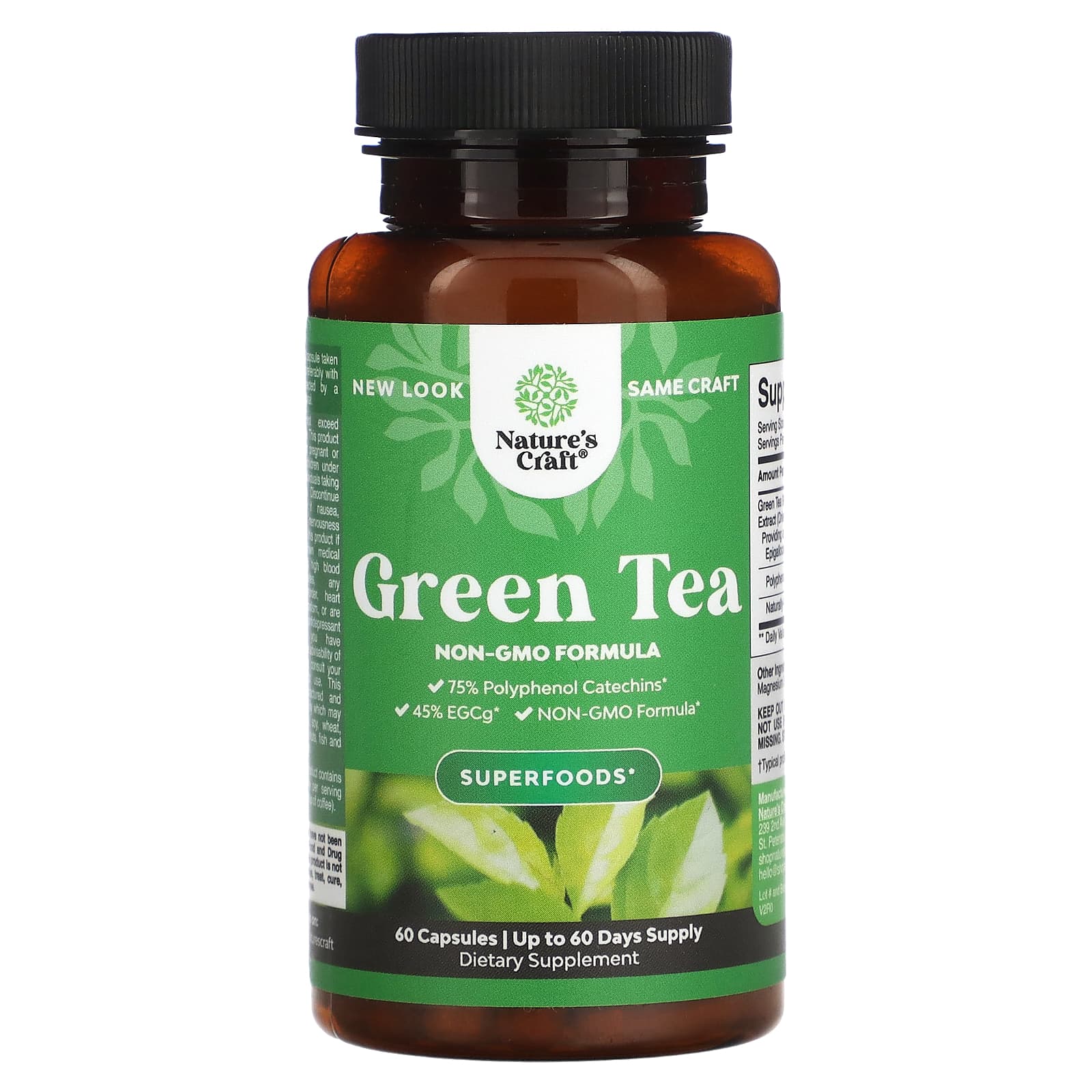 Nature's Craft, Green Tea, 500 mg, 60 Capsules - Image 1