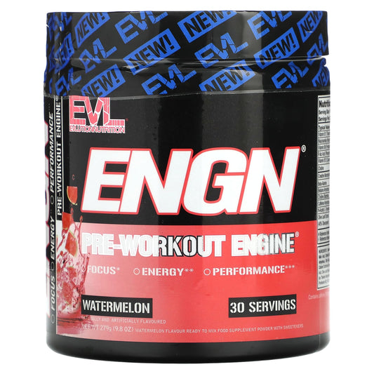 EVLution Nutrition ENGN Pre-Workout Watermelon, 9.8 oz - Boost Energy & Focus - Image 1