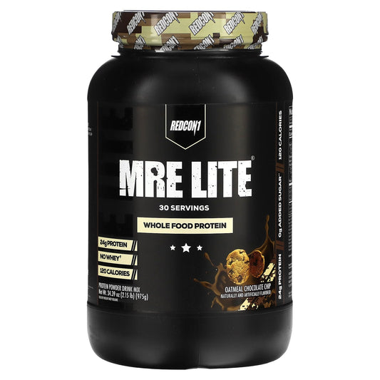 Redcon1, MRE Lite, Whole Food Protein, Oatmeal Chocolate Chip, 2.15 lb (975 g) - Image 1