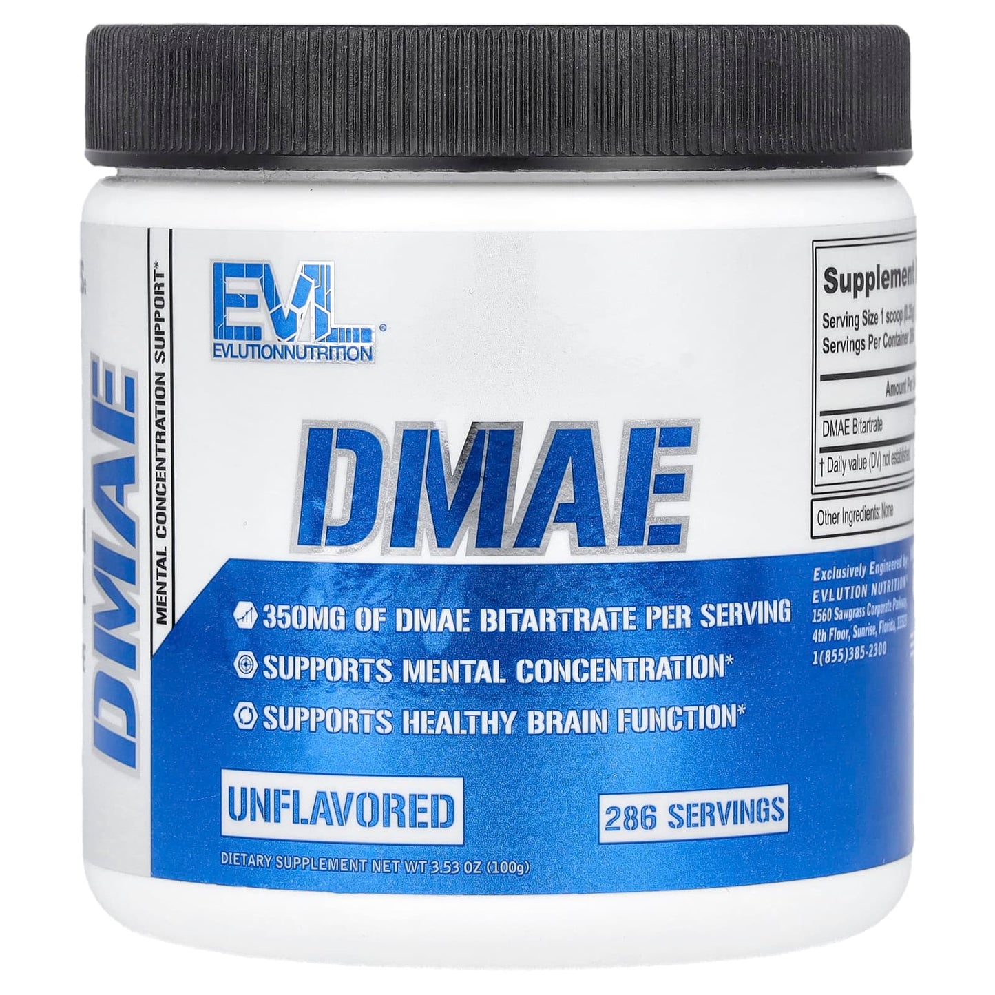 EVLution DMAE Supplement for Brain Health & Focus, 100g - Image 1
