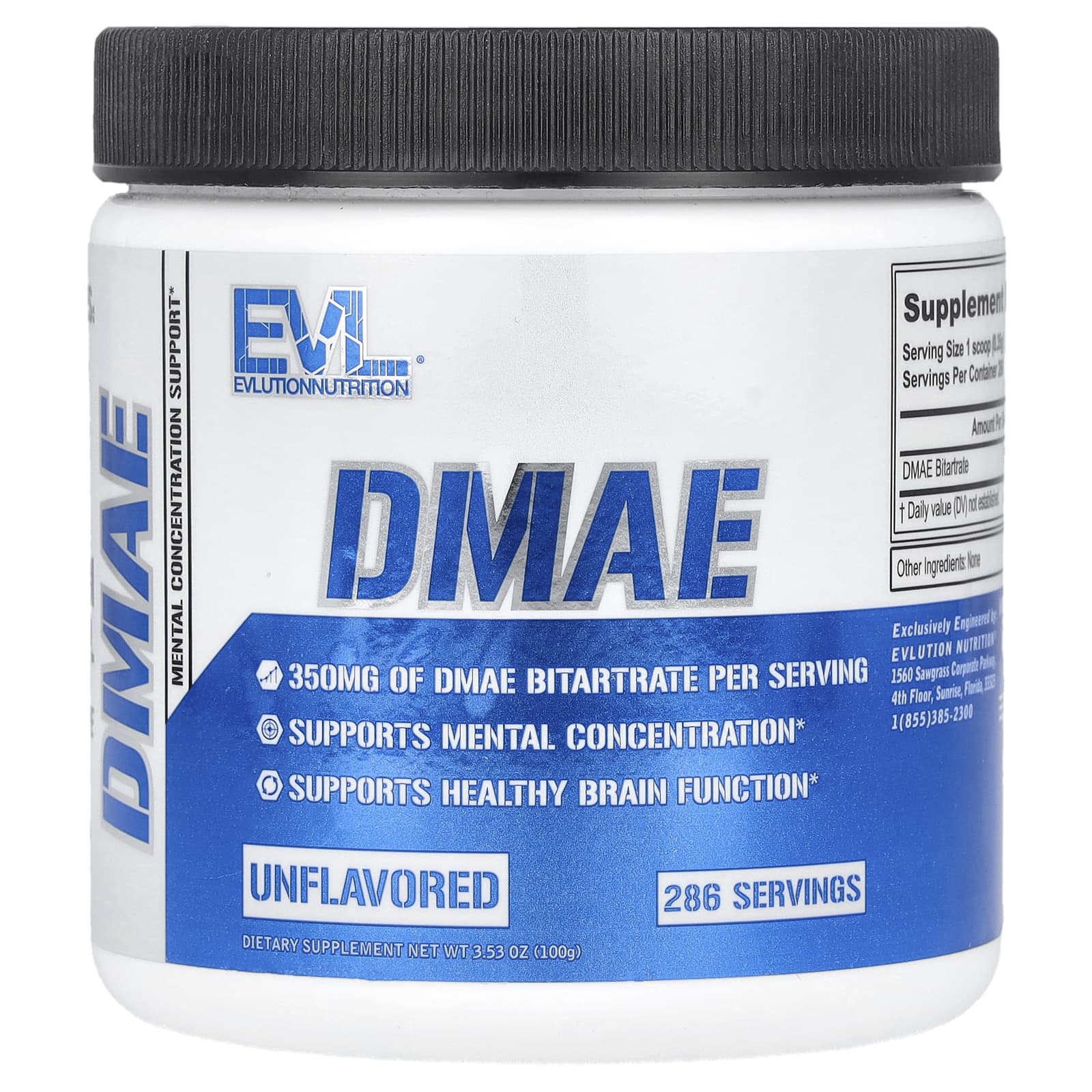 EVLution DMAE Supplement for Brain Health & Focus, 100g - Image 1