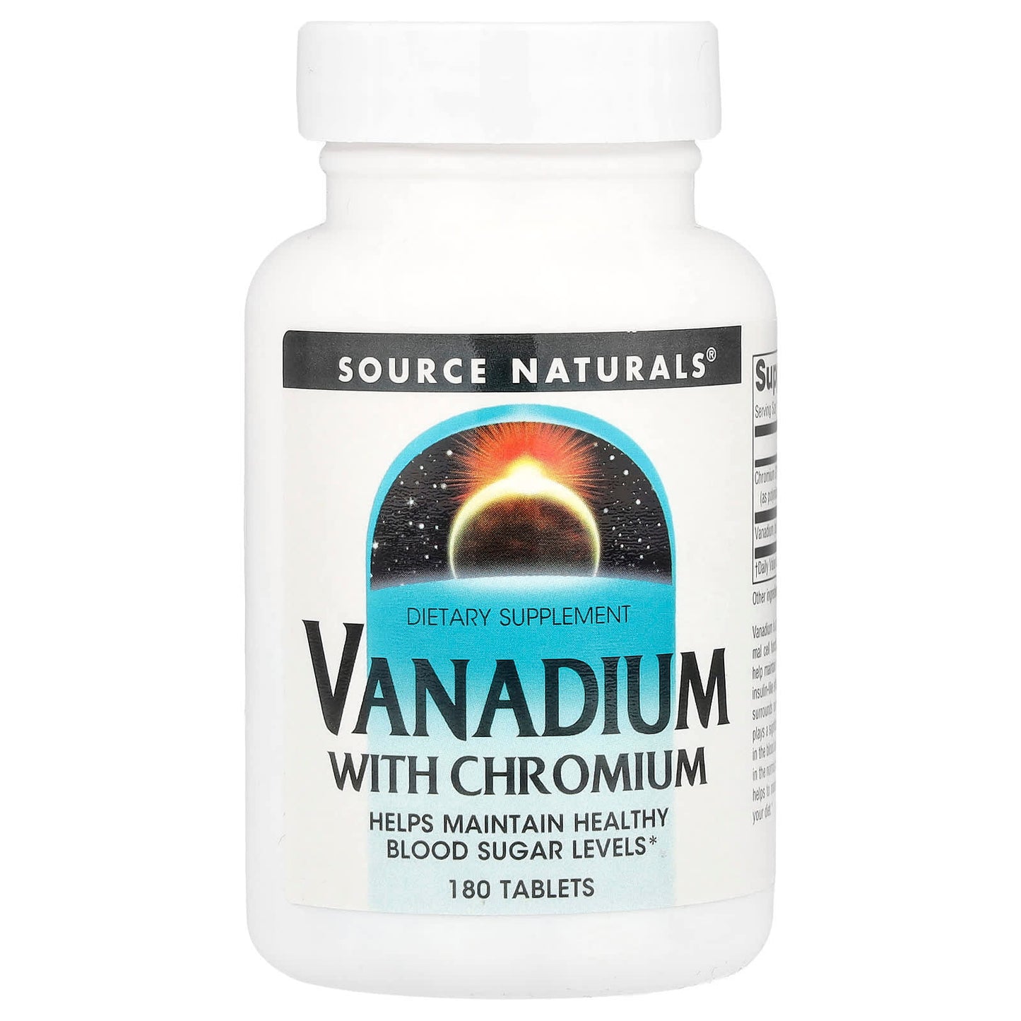 Source Naturals, Vanadium With Chromium, 180 Tablets - Image 1