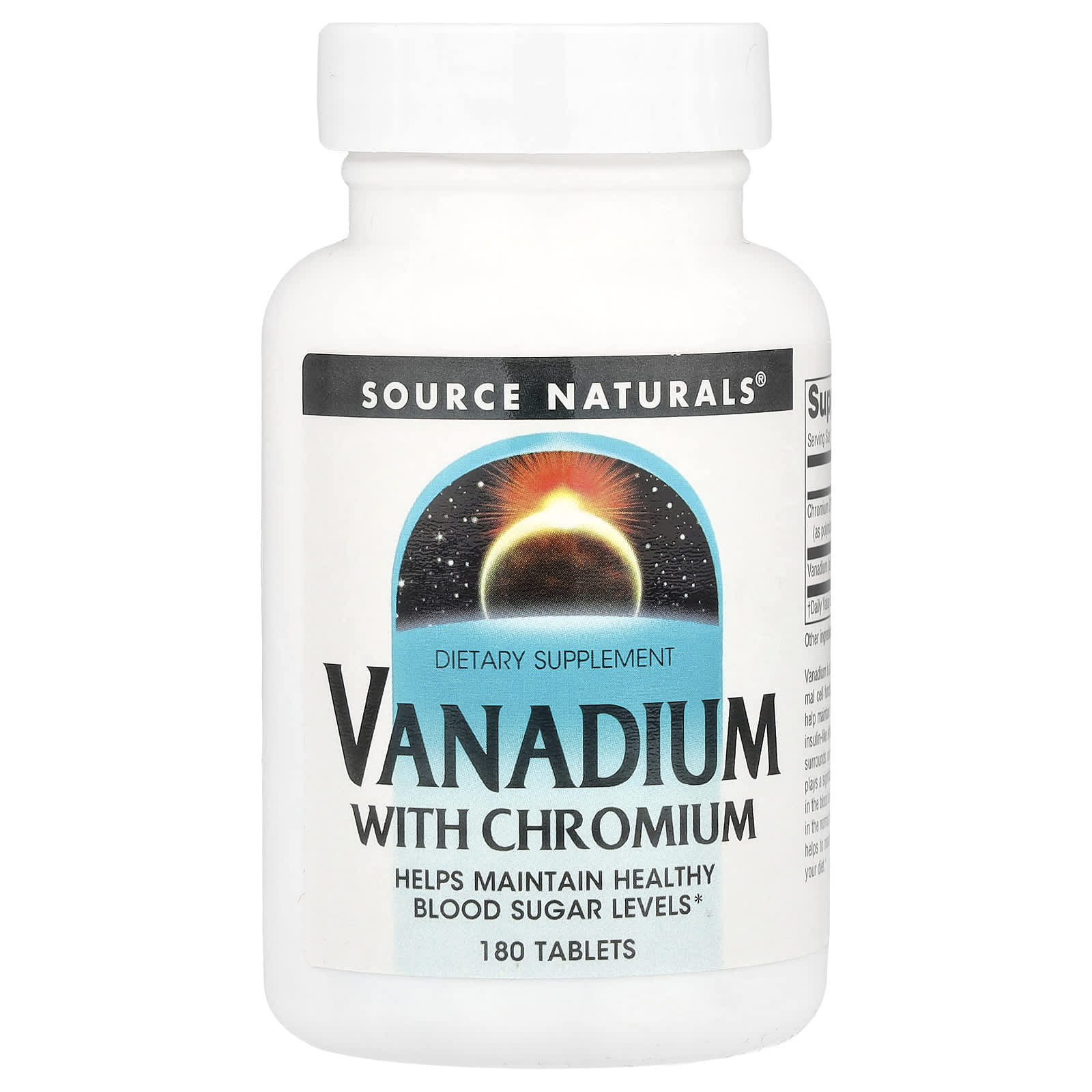 Source Naturals, Vanadium With Chromium, 180 Tablets - Image 1