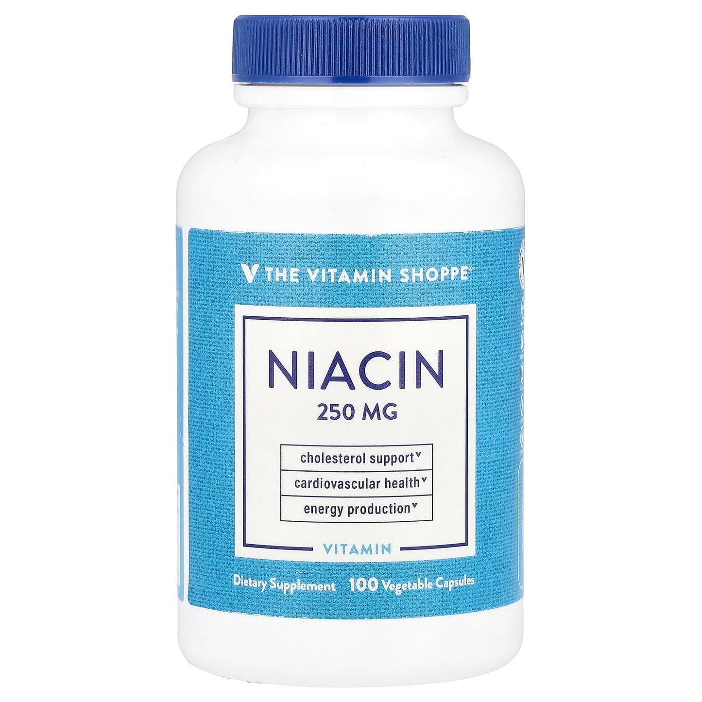 The Vitamin Shoppe, Niacin, 250 mg, 100 Vegetable Capsules - Image 1