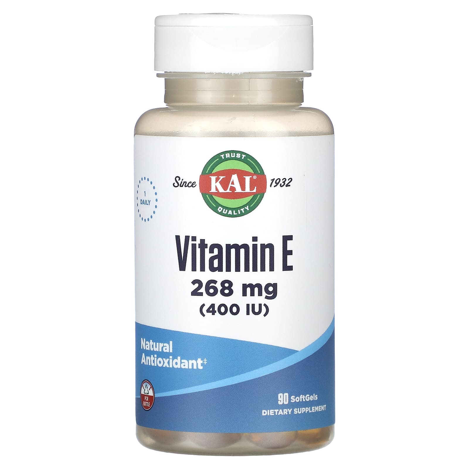 KAL, Vitamin E, 268 mg (400 IU), 90 SoftGels - Image 1