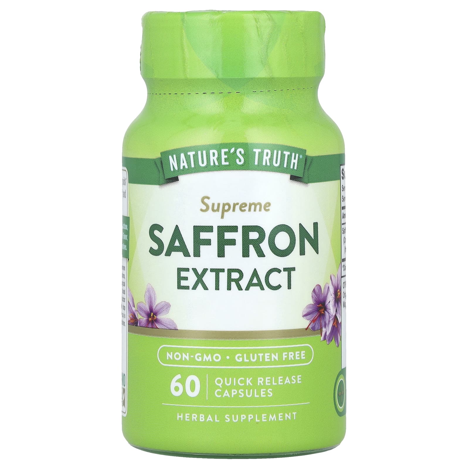 Nature's Truth, Supreme Saffron Extract, 60 Quick Release Capsules (88.5 mg per Capsule) - Image 1