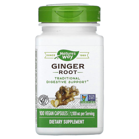 Nature's Way, Ginger Root, 100 Vegan Capsules (550 mg per Capsule) - Image 1