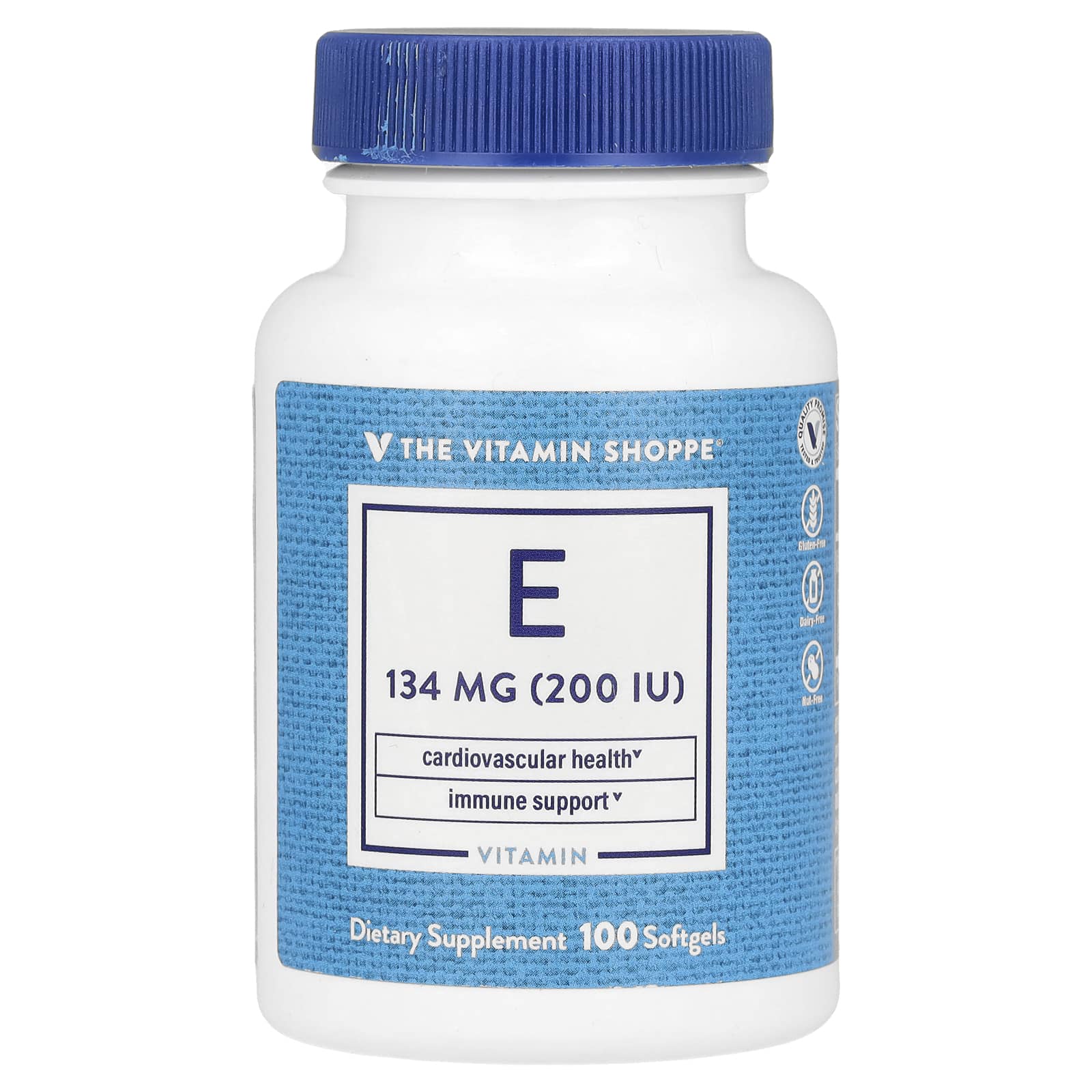 The Vitamin Shoppe, Vitamin E, 134 mg (200 IU), 100 Softgels - Image 1