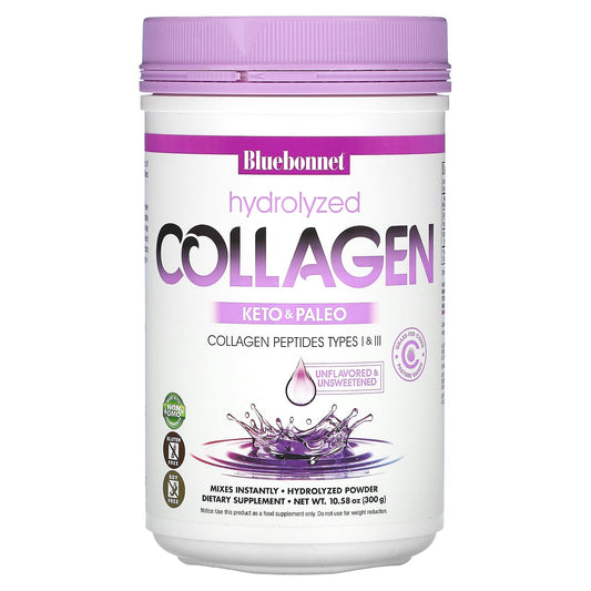 Bluebonnet Hydrolyzed Collagen Powder, Unflavored, 10.58 oz (300g) - Image 1