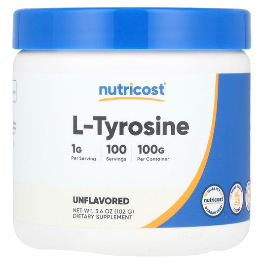 Nutricost, L-Tyrosine, Unflavored, 3.6 oz (102 g) - Image 1