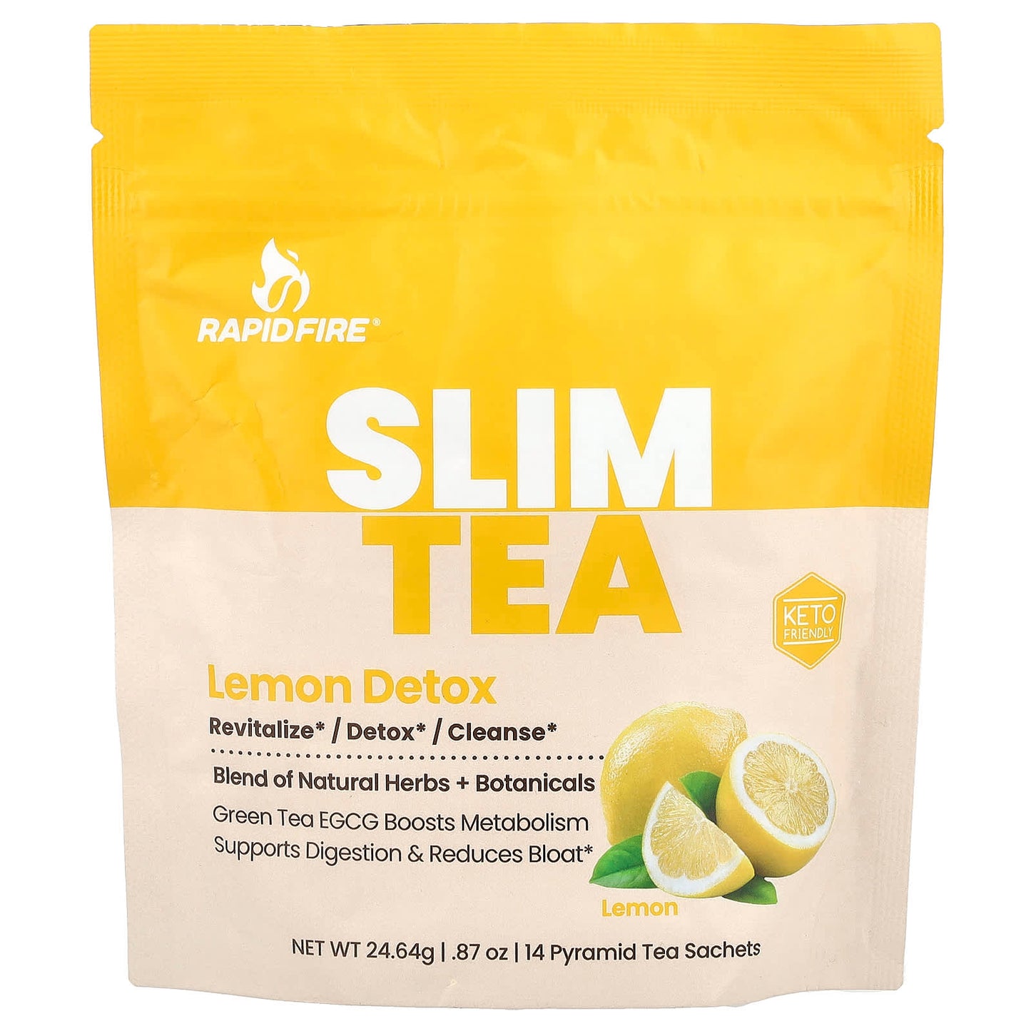 RAPIDFIRE, Slim Tea, Lemon, 14 Pyramid Tea Sachets - Image 1