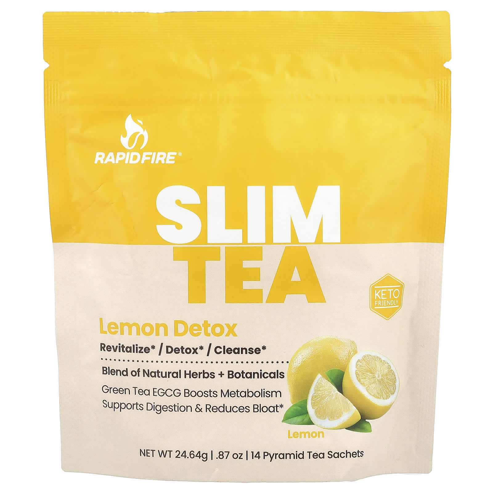 RAPIDFIRE, Slim Tea, Lemon, 14 Pyramid Tea Sachets - Image 1