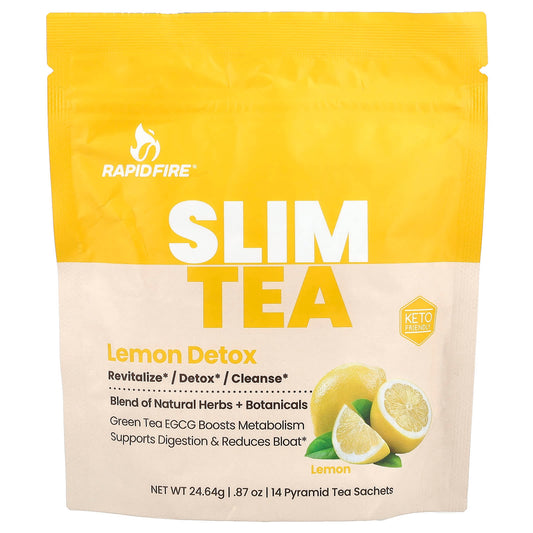 RAPIDFIRE, Slim Tea, Lemon, 14 Pyramid Tea Sachets - Image 1