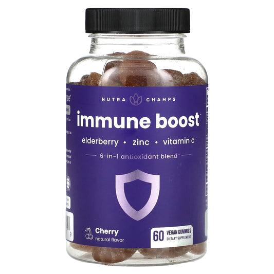 NutraChamps, Immune Boost, Cherry, 60 Vegan Gummies - Image 1