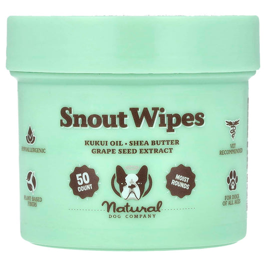 Natural Dog Company, Snout Wipes, 50 Count - Image 1