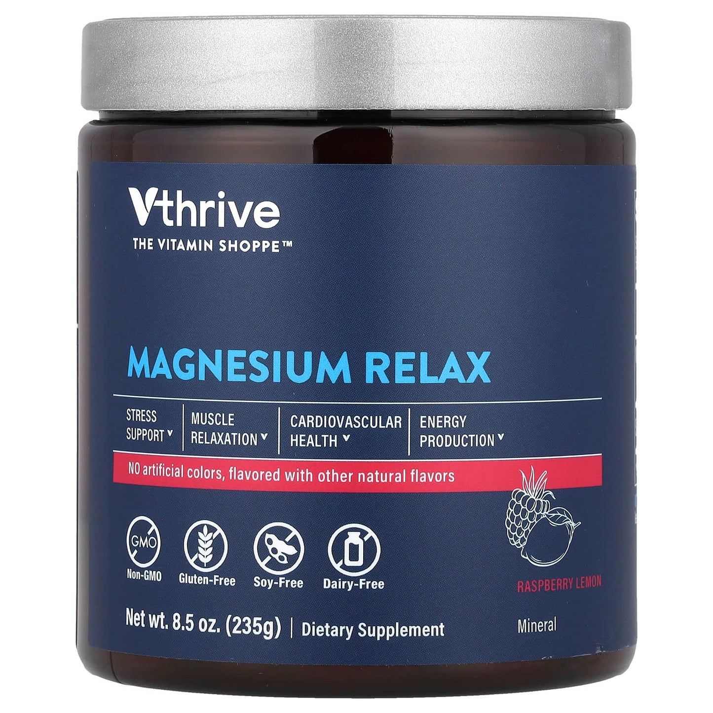 Vthrive, Magnesium Relax, Raspberry Lemon, 8.5 oz (235 g) - Image 1