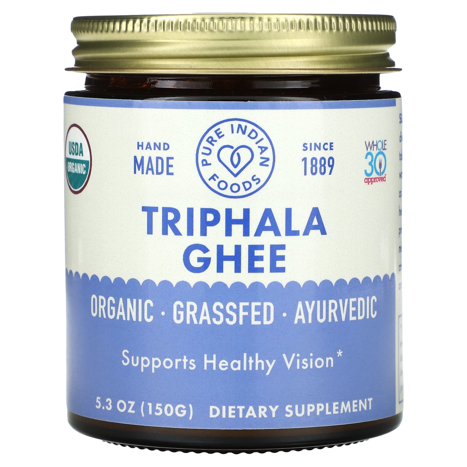Pure Indian Foods, Organic Triphala Ghee, 5.3 oz (150 g) - Image 1